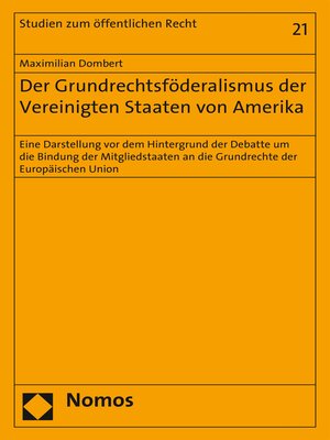 cover image of Der Grundrechtsföderalismus der Vereinigten Staaten von Amerika